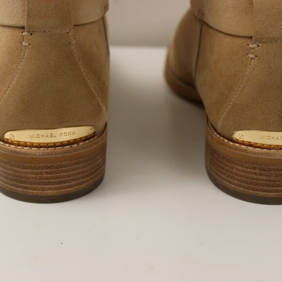 Michael Kors The Jet Set 6 Walton Bone Tan Suede Leather Ankle Boots Size 10 - Picture 5 of 9